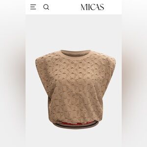 Micas Textured Tan Muscle Tee for Women
